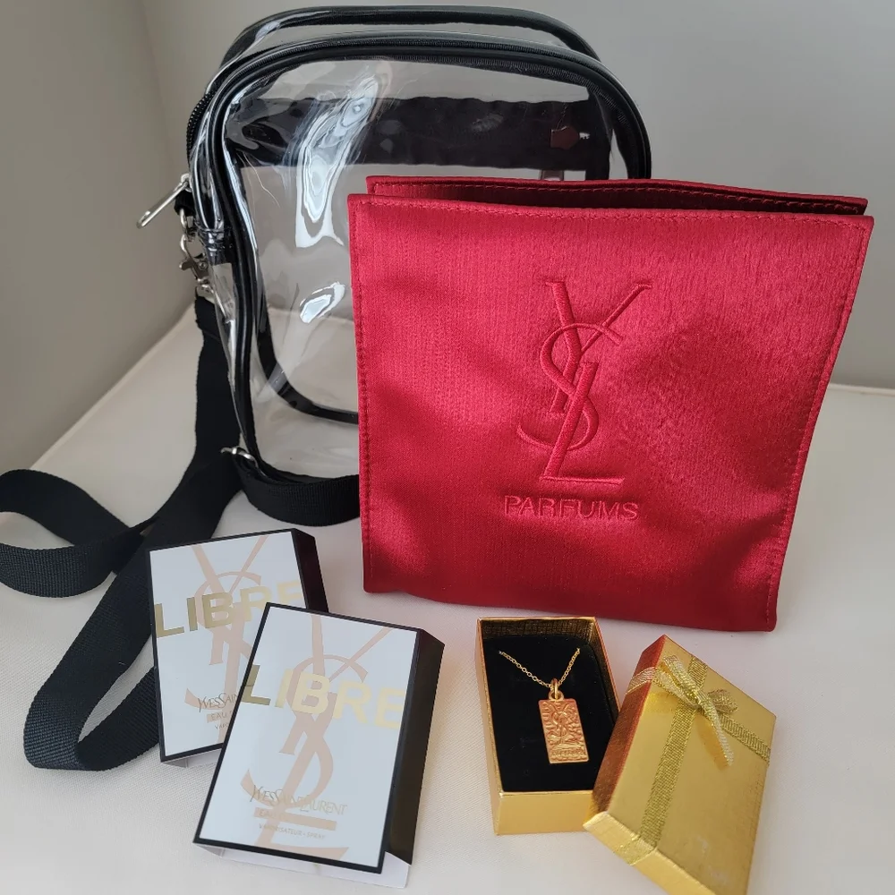 🟢Final Price!! 4pcs Bundle Of YSL parfums pouch, zipper pull & 2Libre